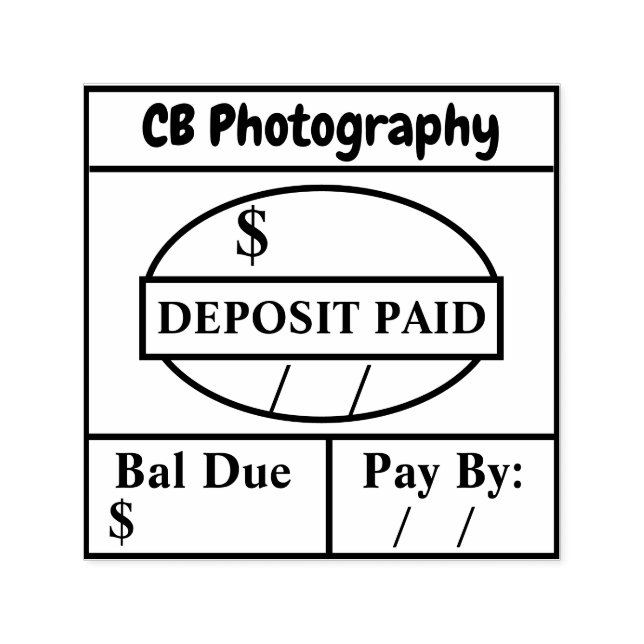 Carimbo Auto Entintado Autoinchaço de Depósito Pago/Bal Devido Personaliz (Design)