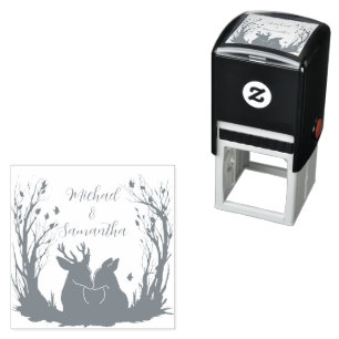 Carimbo Auto Entintado Autumn Rustic Deer Wedding