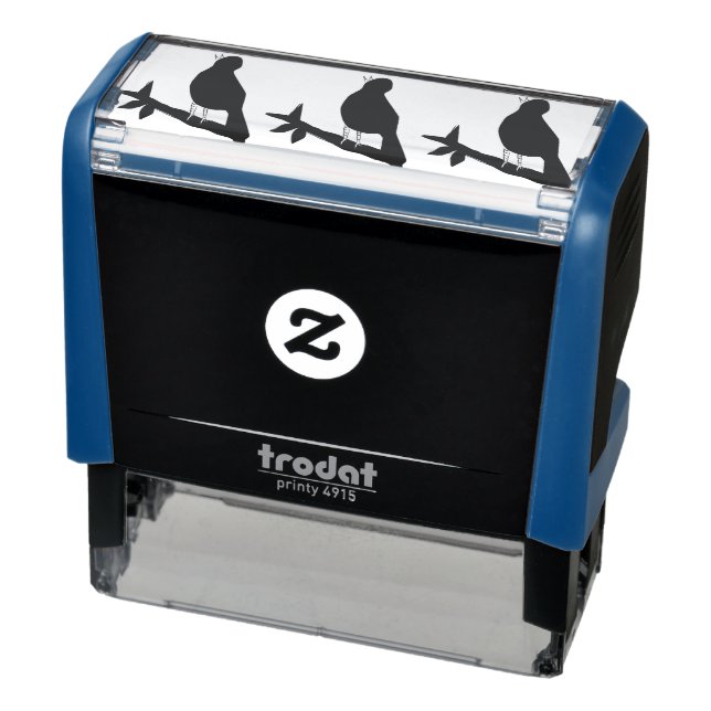 Carimbo Auto Entintado ave azul cantando animal da natureza (Produto)