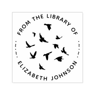 Carimbo Auto Entintado Aves Da Tipografia Arredondada Da Biblioteca De
