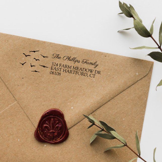 Carimbo Auto Entintado Aves Voadoras País Fazenda Nome e Endereço Rural (Criador carregado)