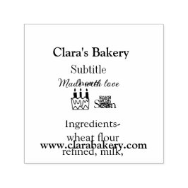 Carimbo Auto Entintado Bagaço de padaria adiciona ingredientes feitos com