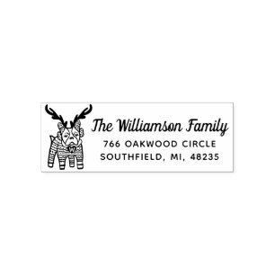 Carimbo Auto Entintado Balcão-Grande Francês Vestindo Suéter Festivo