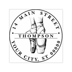 Carimbo Auto Entintado Ballerina Feet no ponteiro nº 1 Nome Endereço de r