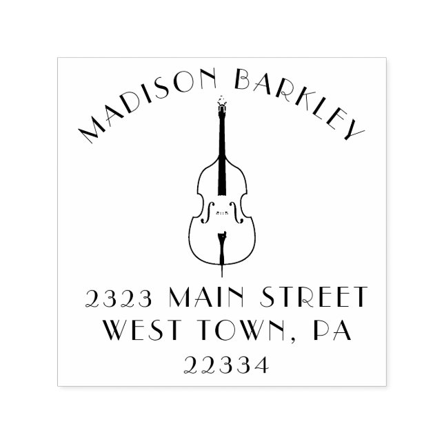 Carimbo Auto Entintado Banda de Jazz, Professora de Música Musical de Bas (Design)