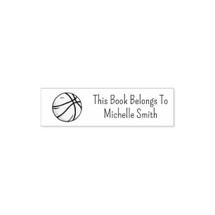 Carimbo Auto Entintado Basquete Este Livro Pertence À Personalização