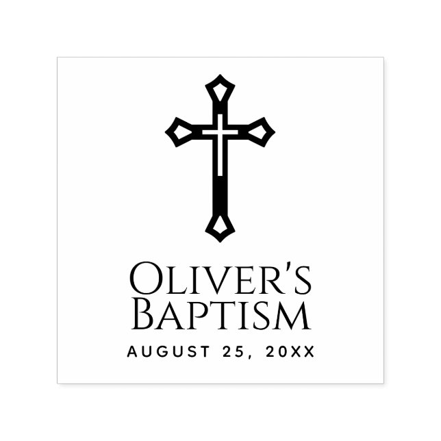 Carimbo Auto Entintado Batismo religioso Criador de Nome Personalizado (Design)