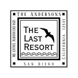 Carimbo Auto Entintado Beach Cottage, seu nome e a Praça do endereço