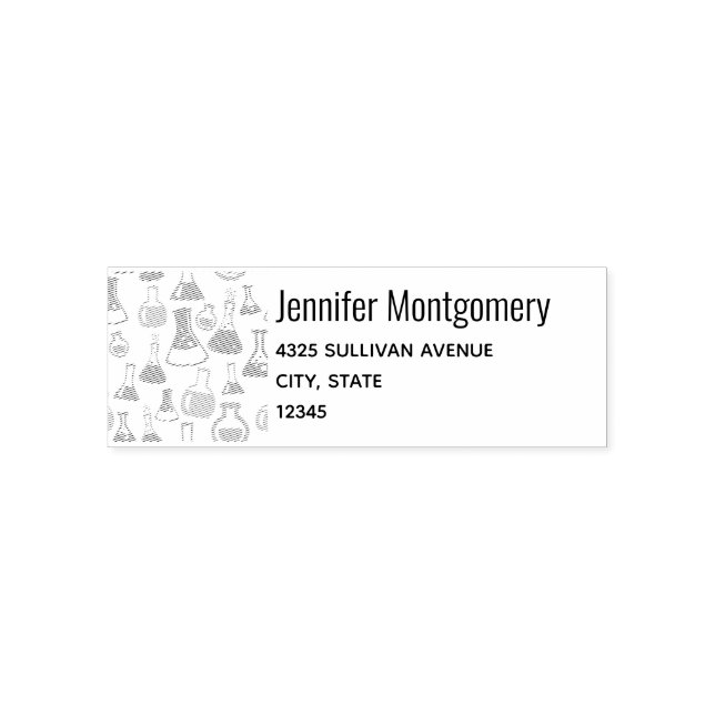 Carimbo Auto Entintado Beakers and Flask Fun Science Pattere (Design)