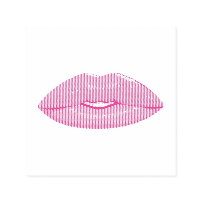 Carimbo Auto Entintado Beijo Rosa Elegante (Design)
