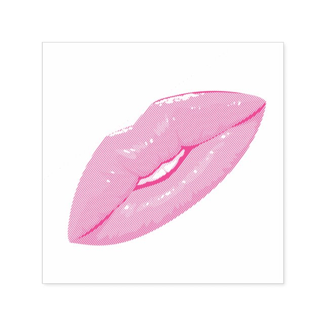 Carimbo Auto Entintado Beijo Rosa Elegante (Design)