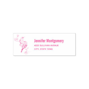 Carimbo Auto Entintado Belas Aves em um Endereço de Ramificação de Árvore