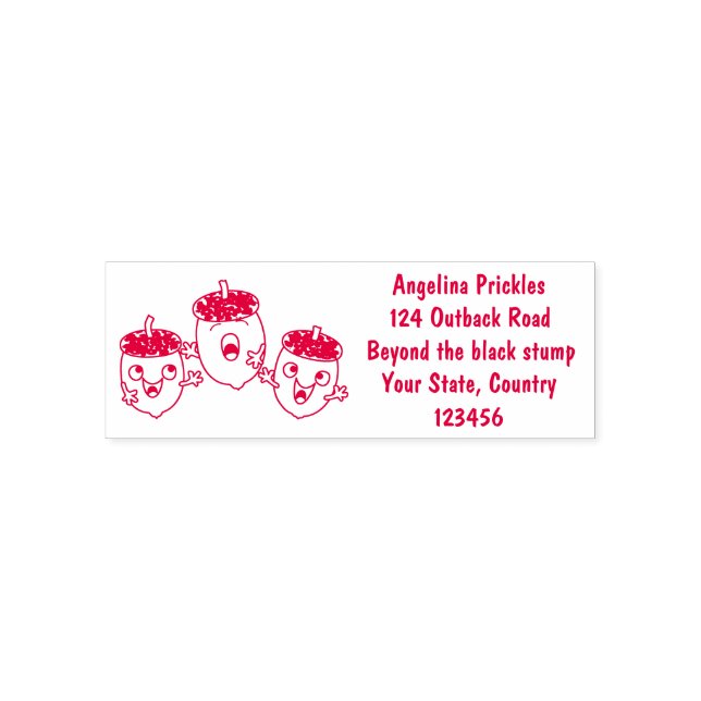 Carimbo Auto Entintado Belas bolotas felizes cantando cartoon para crianç (Design)