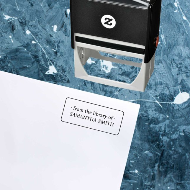 CARIMBO AUTO ENTINTADO BIBLIOTECA DE BOOKPLATE DE NOME DE IMAGEM DE ELEGA (Criador carregado)