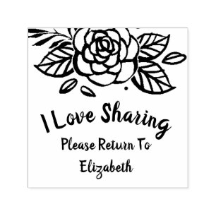 Carimbo Auto Entintado Biblioteca de empréstimo cor-de-rosa do retorno d