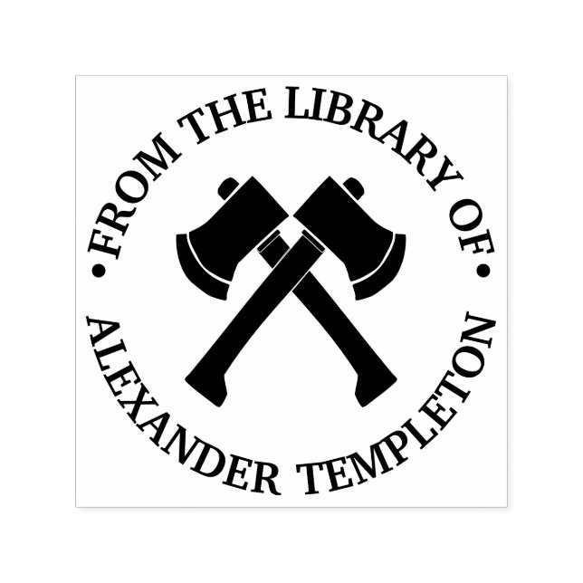 Carimbo Auto Entintado Biblioteca de Esportes de Ax Silhouette Ax Crossed (Design)