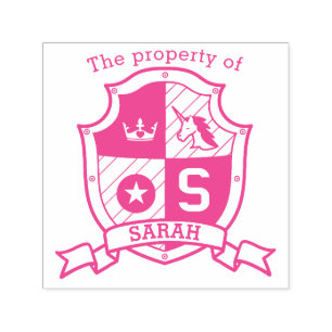 Carimbo Auto Entintado Biblioteca de filhos unicórnios com nome personali