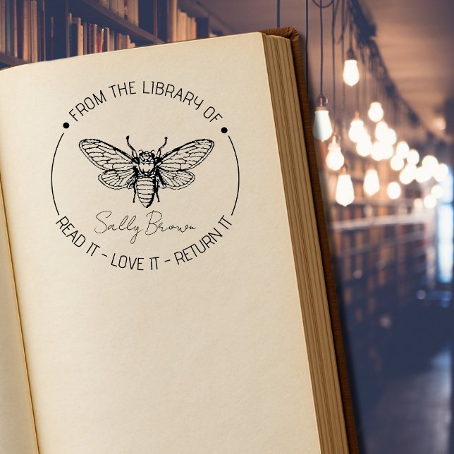 Carimbo Auto Entintado Biblioteca de livros selo do livro Bloco de livros (Criador carregado)