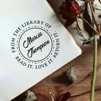 Carimbo Auto Entintado Biblioteca de Script Clássico Round Typografia