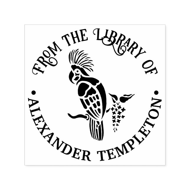 Carimbo Auto Entintado Biblioteca de Silhuetas de Pássaros Cacatua Nome d (Design)