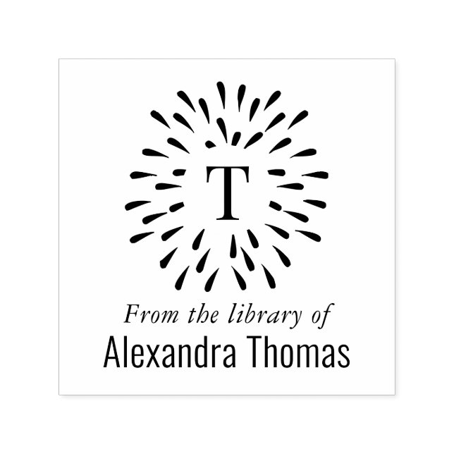 Carimbo Auto Entintado Biblioteca Livro Fogo de Artifício Estoura Único I (Design)