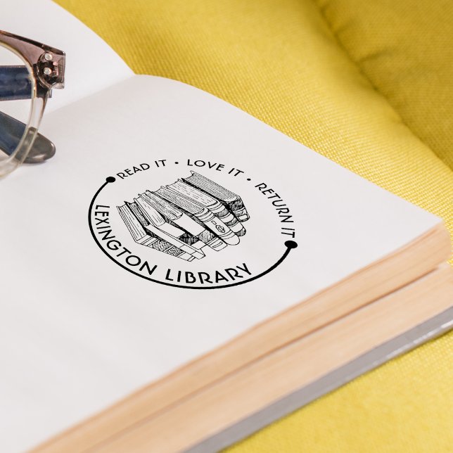 Carimbo Auto Entintado Biblioteca Municipal Leia Ame Devolva Personalize (Town Library Read It Love it Return It Customize Self-inking Stamp)