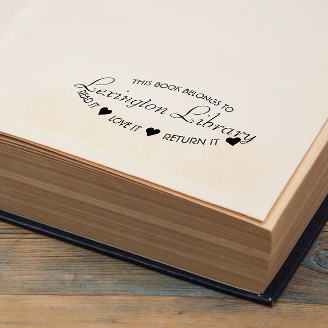 Carimbo Auto Entintado Biblioteca Municipal Leia Amo Devolva (Town Library Read It Love It Return It Self-inking Stamp)