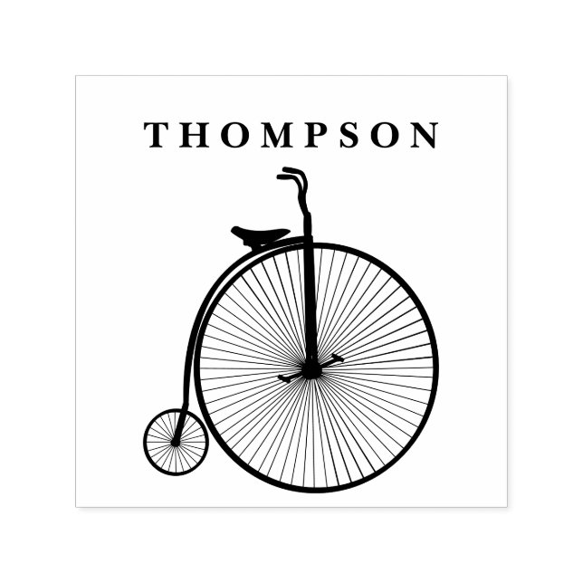 Carimbo Auto Entintado Bicicleta de Viagem Velocipede Penny Farthing (Design)