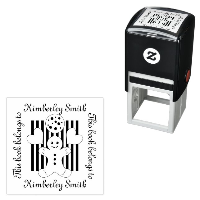 Carimbo Auto Entintado Biscoito Bonito Homemem de Gengibre Este Livro Per (In Situ)