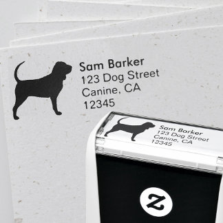 Carimbo Auto Entintado Bloodhound Dog Breed Silhouette Return Address