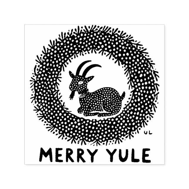 Carimbo Auto Entintado Bode Feliz Cabra de Yule (Design)