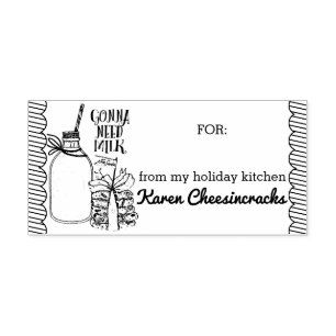 Carimbo Auto Entintado Bolachas de Natal do leite que cozem da cozinha