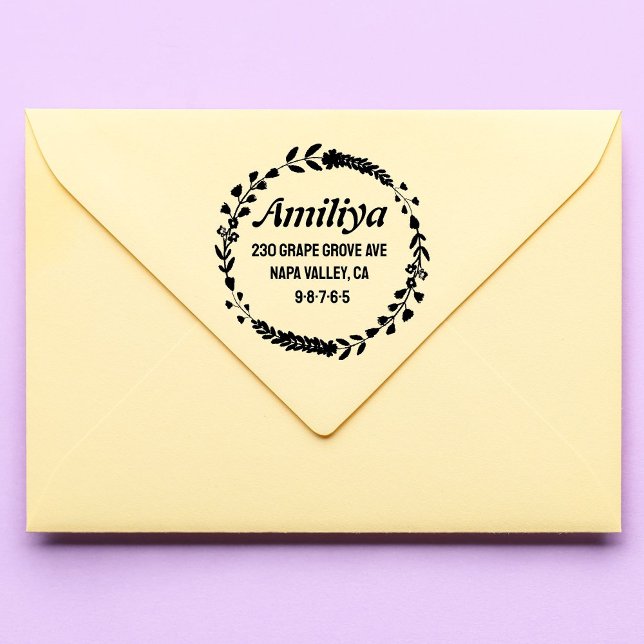 Carimbo Auto Entintado Bold Botanical Personalizado moderno (Criador carregado)