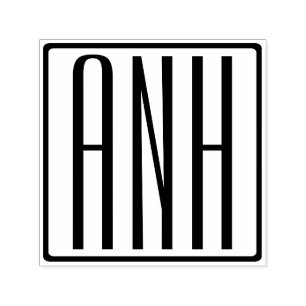 Carimbo Auto Entintado Bold Modern 3 Iniciais Monograma