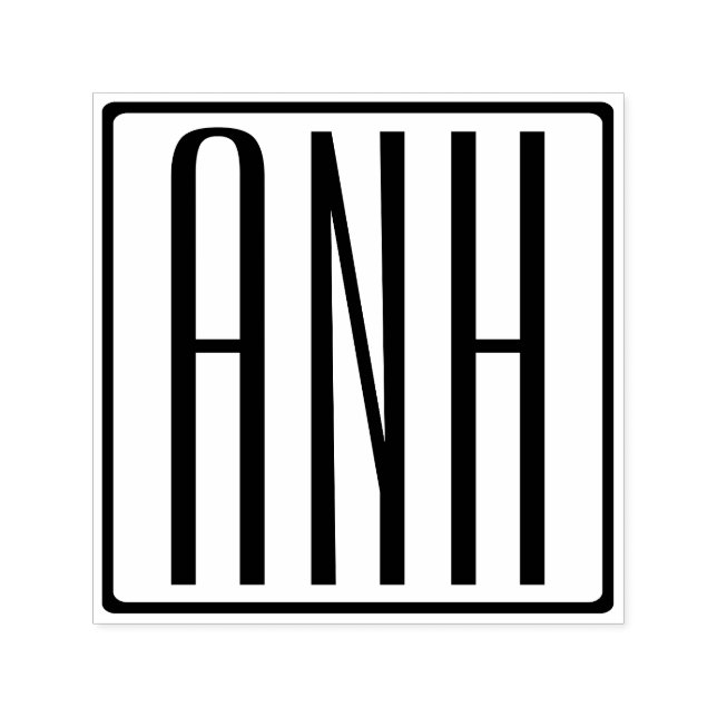 Carimbo Auto Entintado Bold Modern 3 Iniciais Monograma (Design)