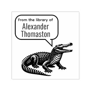 Carimbo Auto Entintado Bolha de Fala de Crocodilo Biblioteca do Nome do L