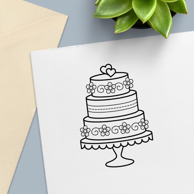 Carimbo Auto Entintado Bolo de Casamento Hierárquico (Criador carregado)