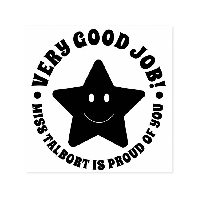 Carimbo Auto Entintado Bom Trabalho Emoij Escola Personalizada de Profess (Design)