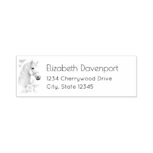 Carimbo Auto Entintado Bonita Cabeça Branca Boho Floral