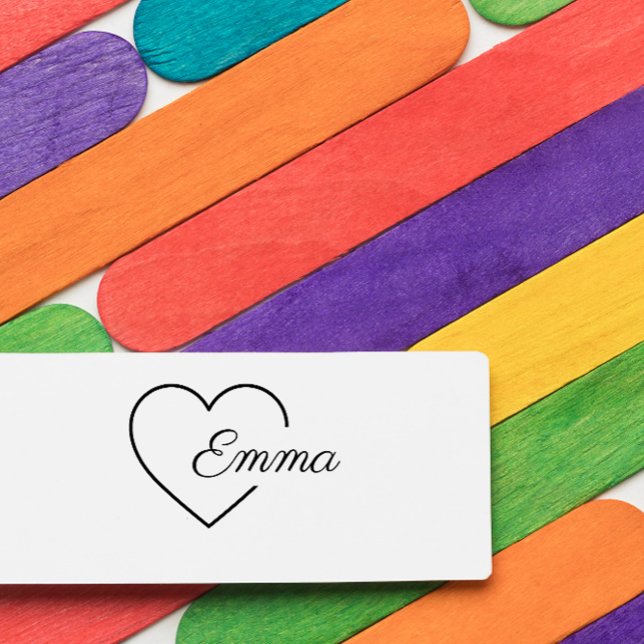 Carimbo Auto Entintado Bonita Menina de Coração Personalizada (Criador carregado)