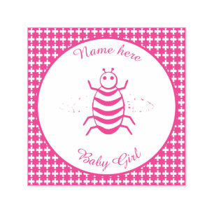 Carimbo Auto Entintado Bonito Bebê Rosa Personalizada