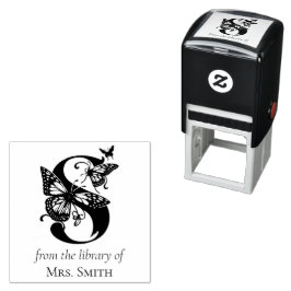Carimbo Auto Entintado Borboleta do Monograma S Da Biblioteca De