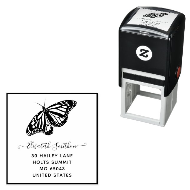 Carimbo Auto Entintado Borboleta elegante Animal Stationer (In Situ)