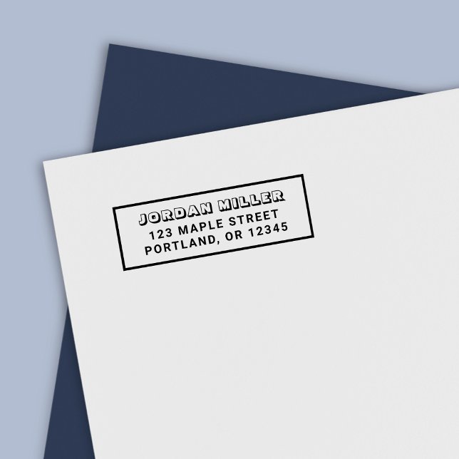 Carimbo Auto Entintado Borda Bloqueada e Nome Negrito Endereço de Retorno (Criador carregado)