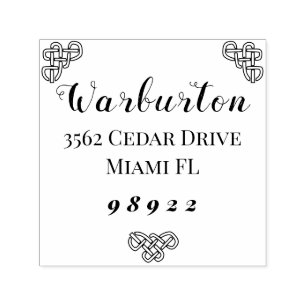 Carimbo Auto Entintado Borda celta, fontes modernas