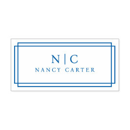 Carimbo Auto Entintado Borda Geométrica de Dois Monogramos