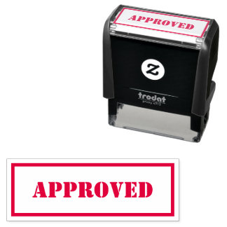 Carimbo Auto Entintado Borda Simples com Marca Personalizada Vermelha Neg