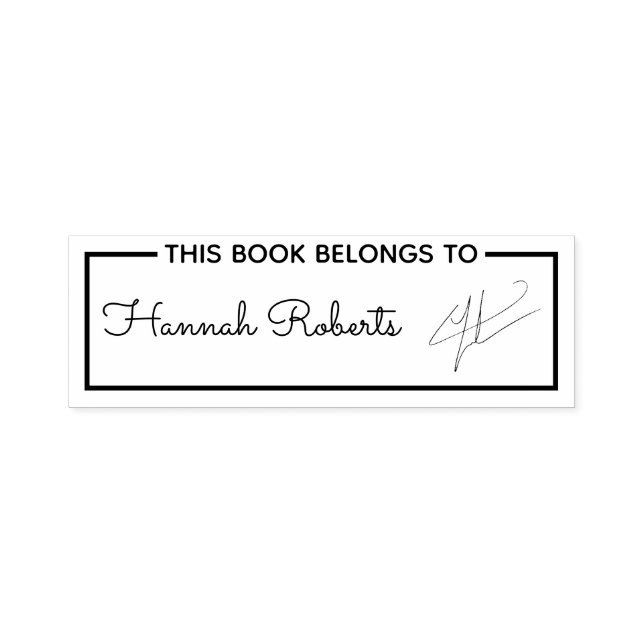 Carimbo Auto Entintado Bordado Este Livro Pertence Ao Nome Do Script De T (Design)