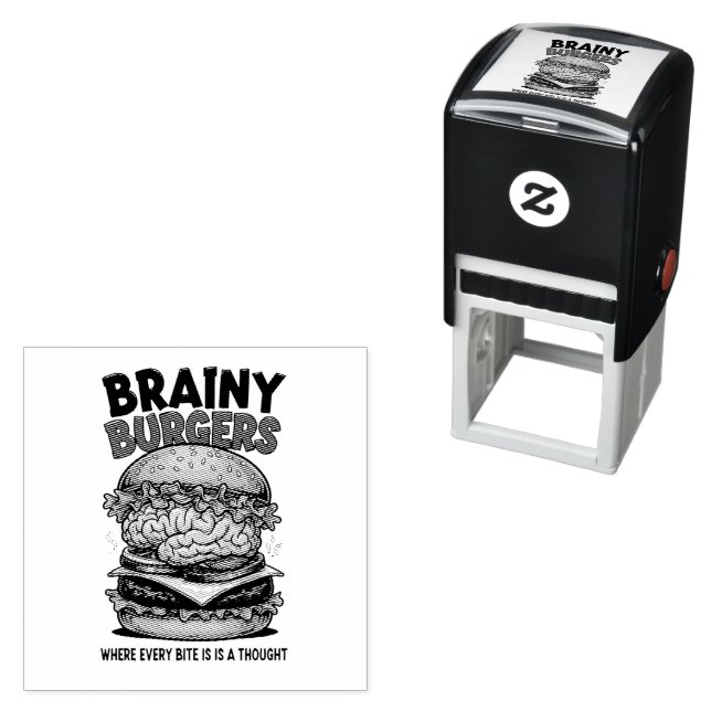 Carimbo Auto Entintado Brainy Burgers Self Inking Rubber Stamp (In Situ)
