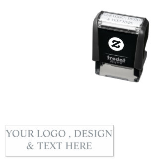 Carimbo Auto Entintado Branco Personalizado – Seu Logotipo e Texto Aqui 